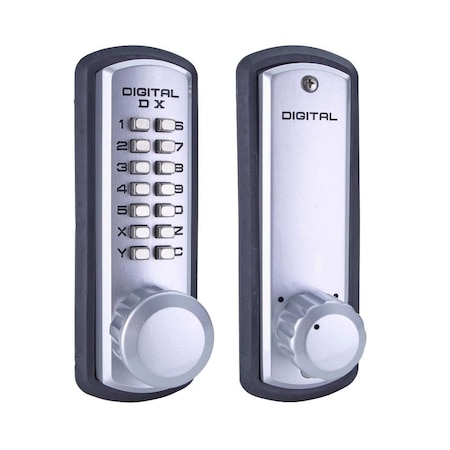 Lockey Usa Lockey Mechanical Keyless Knob Lock with Passage Function and Satin Chrome Marine Finish 3830-SCMG